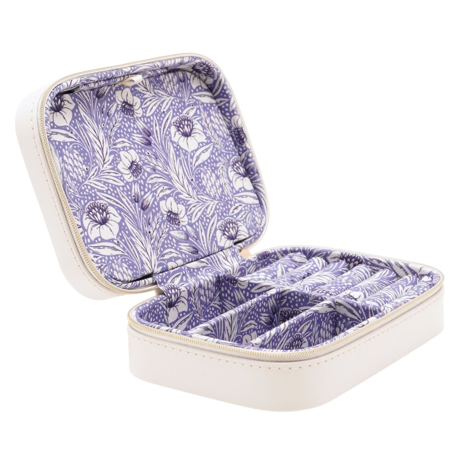 Sophia White & Blue Floral Jewellery Box1