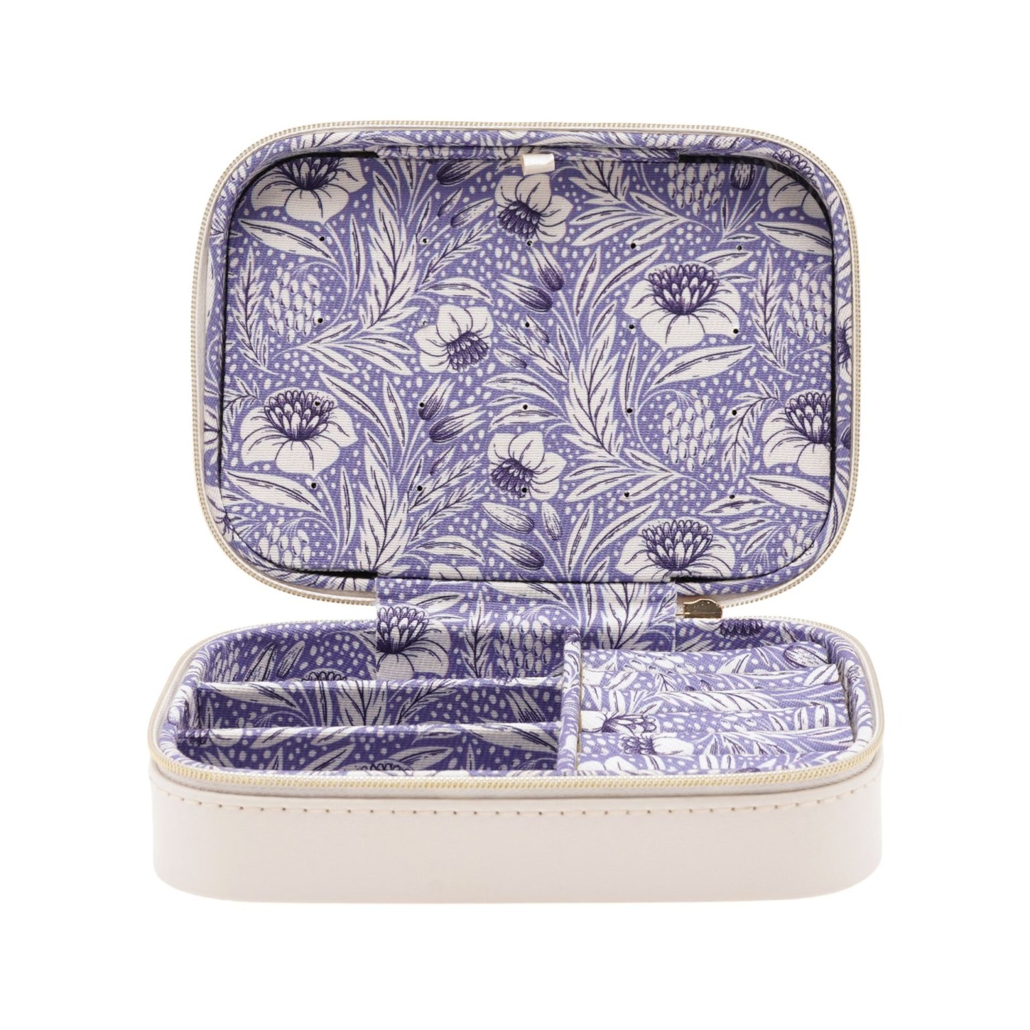 Sophia White & Blue Floral Jewellery Box2