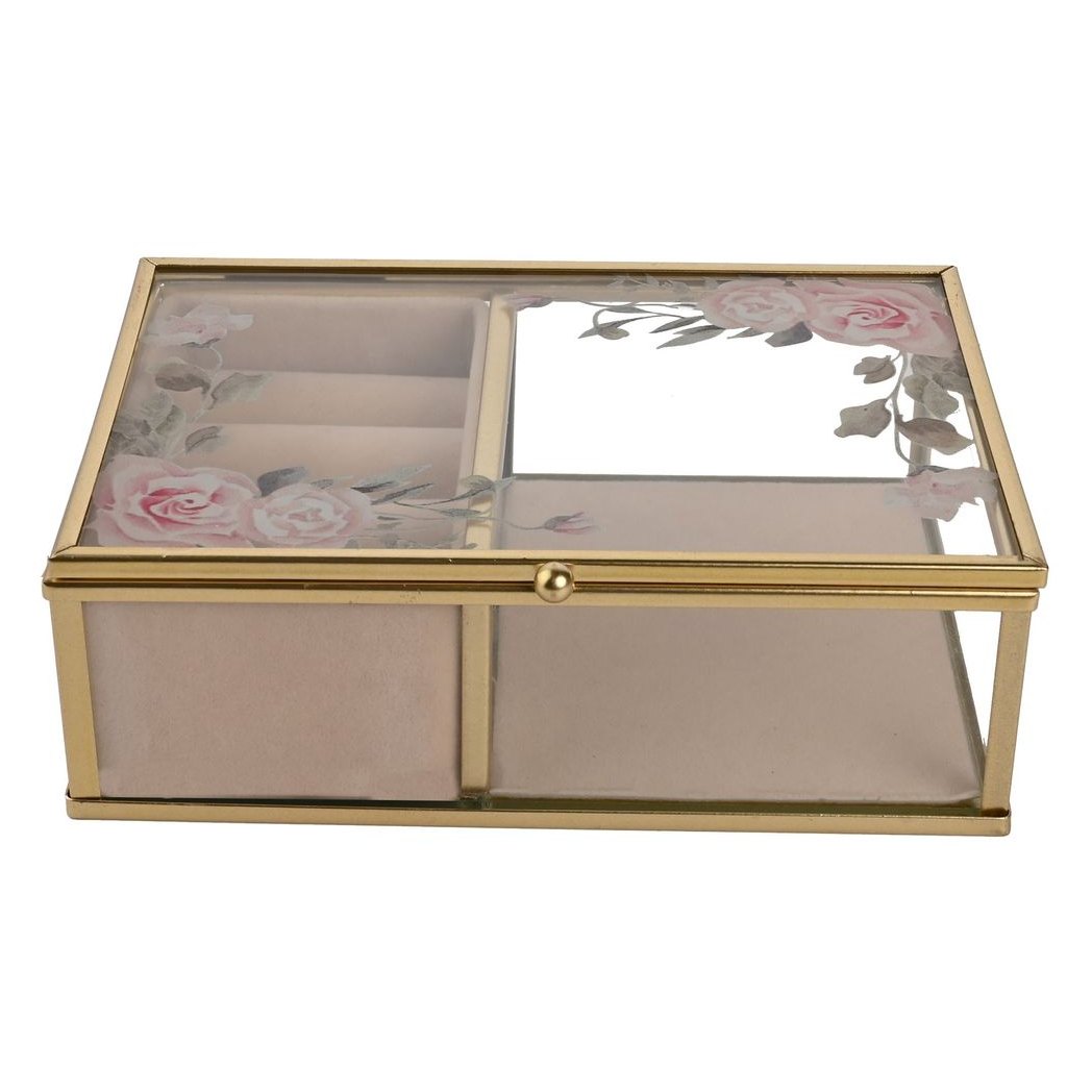 Sophia Classic Floral Glass Jewellery Box – Small1