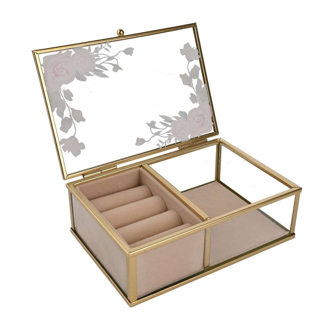 Sophia Classic Floral Glass Jewellery Box – Small2