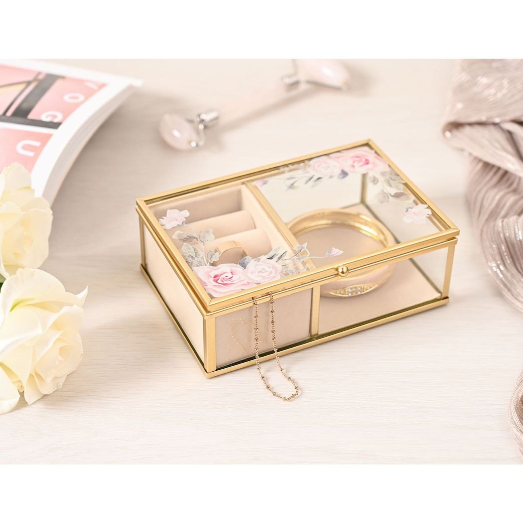 Sophia Classic Floral Glass Jewellery Box – Small4
