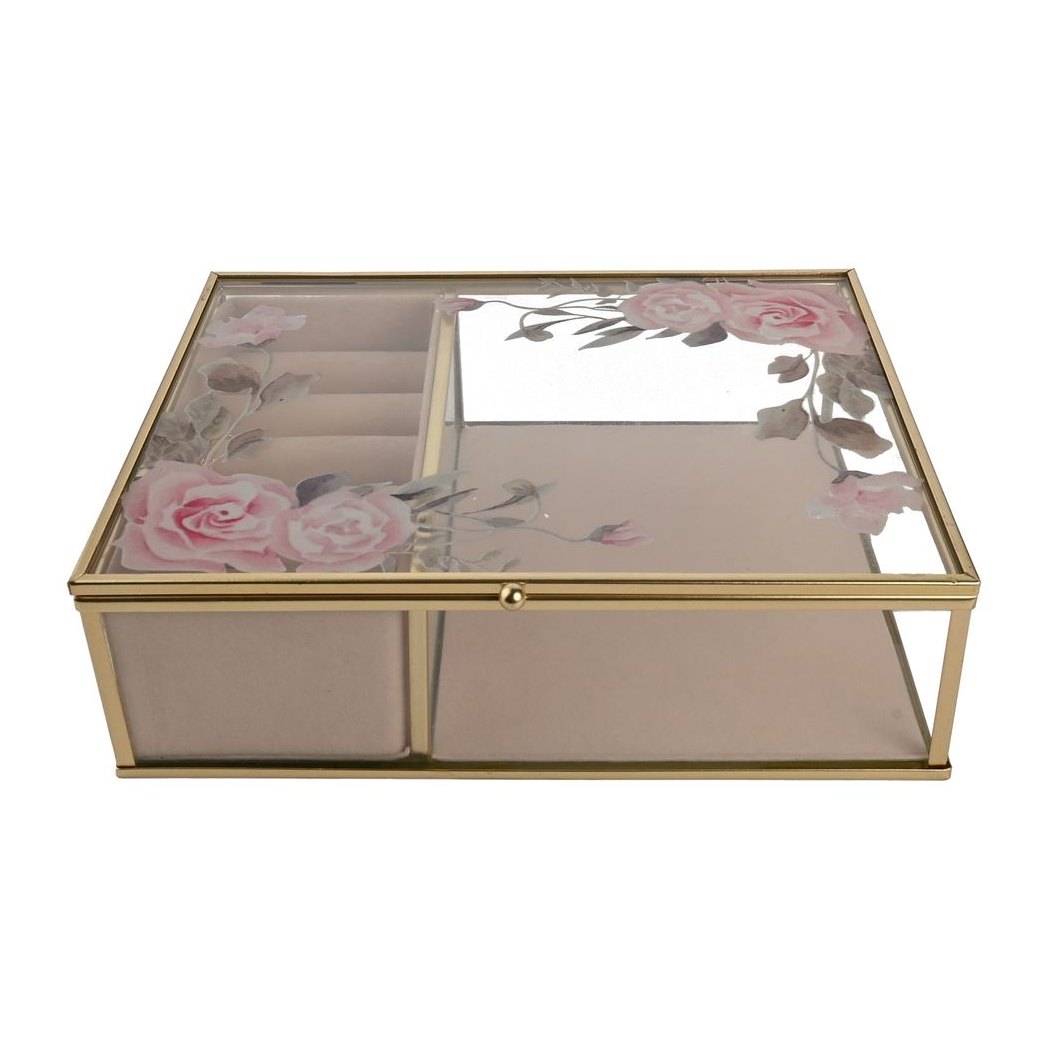 Sophia Classic Floral Glass Jewellery Box – Large1