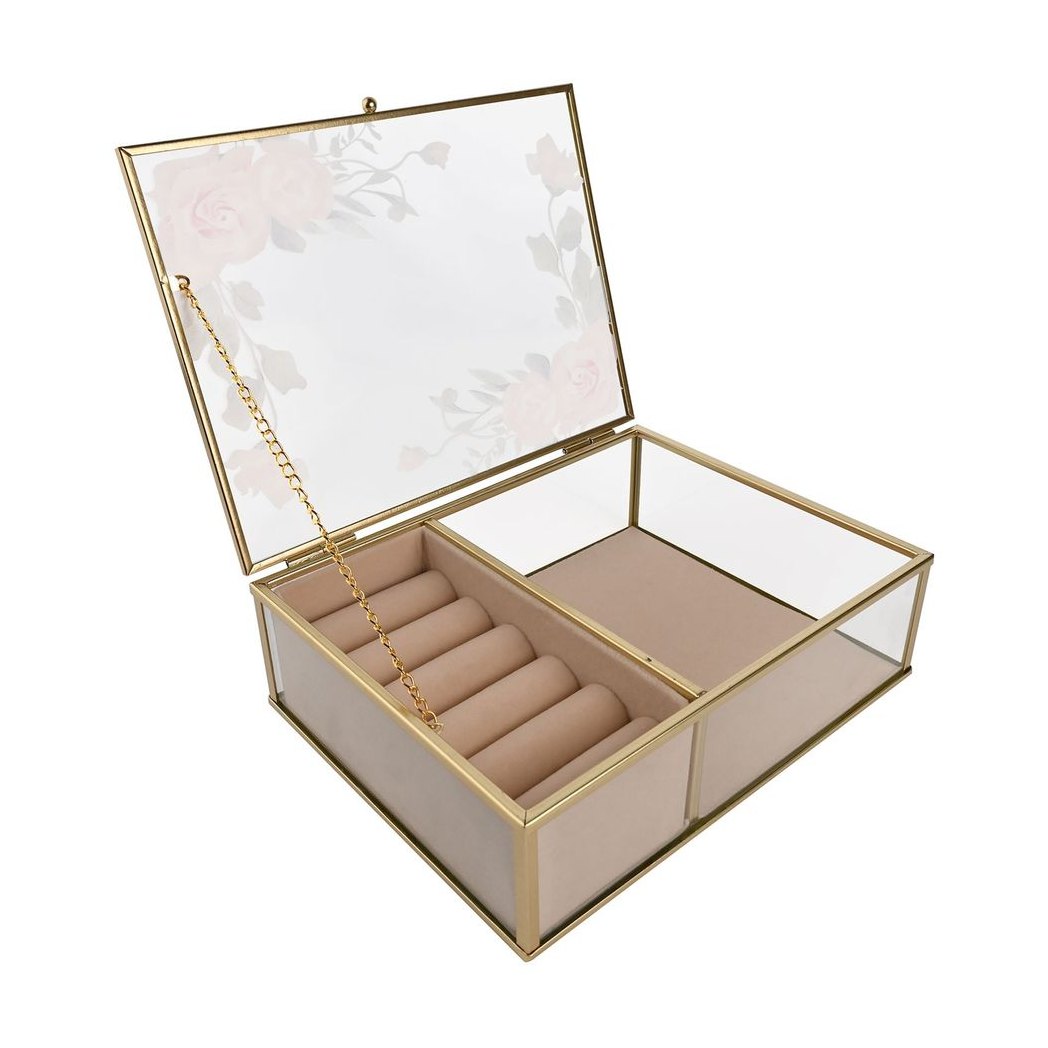 Sophia Classic Floral Glass Jewellery Box – Large2