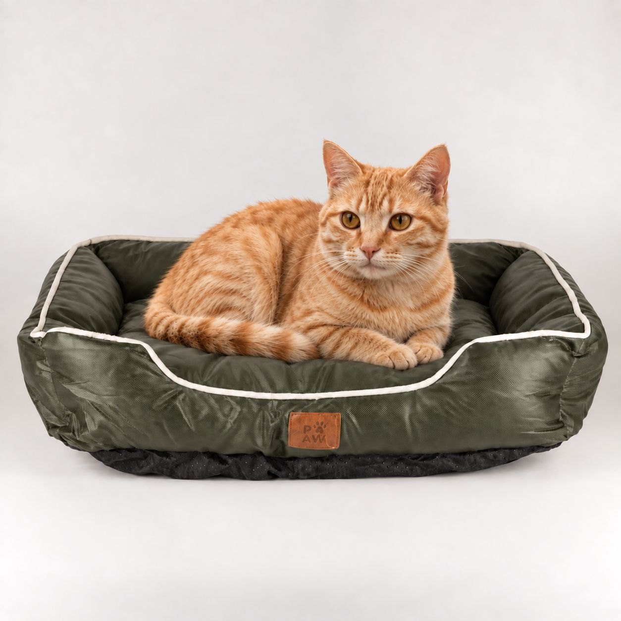 PAW Small Khaki Green Pet Bed – 60 x 50 x 15cm2