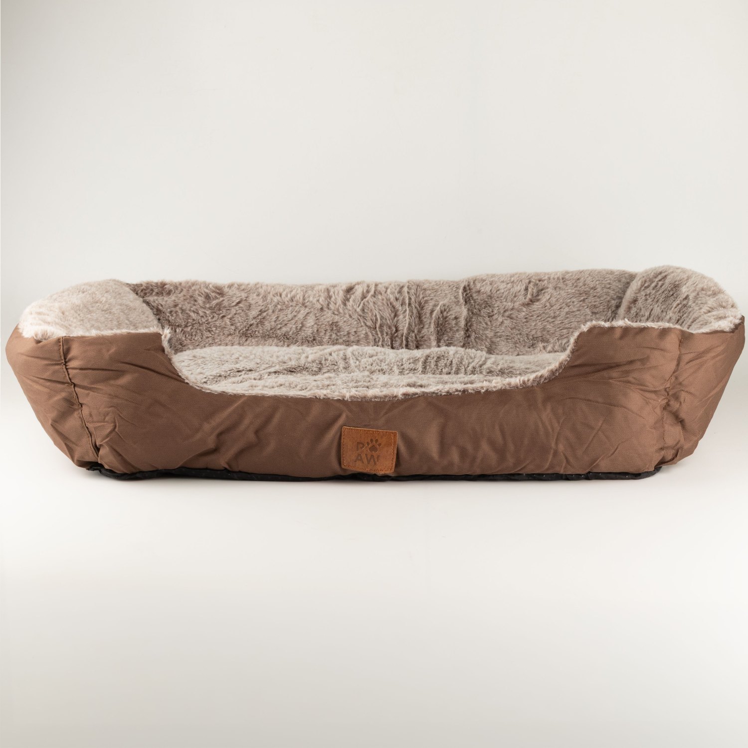 PAW Small Plush Teddy Brown Pet Bed – 60 x 45 x 17cm1