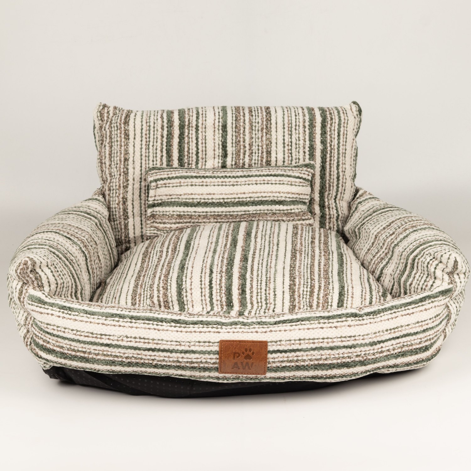 PAW Small Brown Stripe Sofa Pet Bed – 50 x 50 x 26cm1