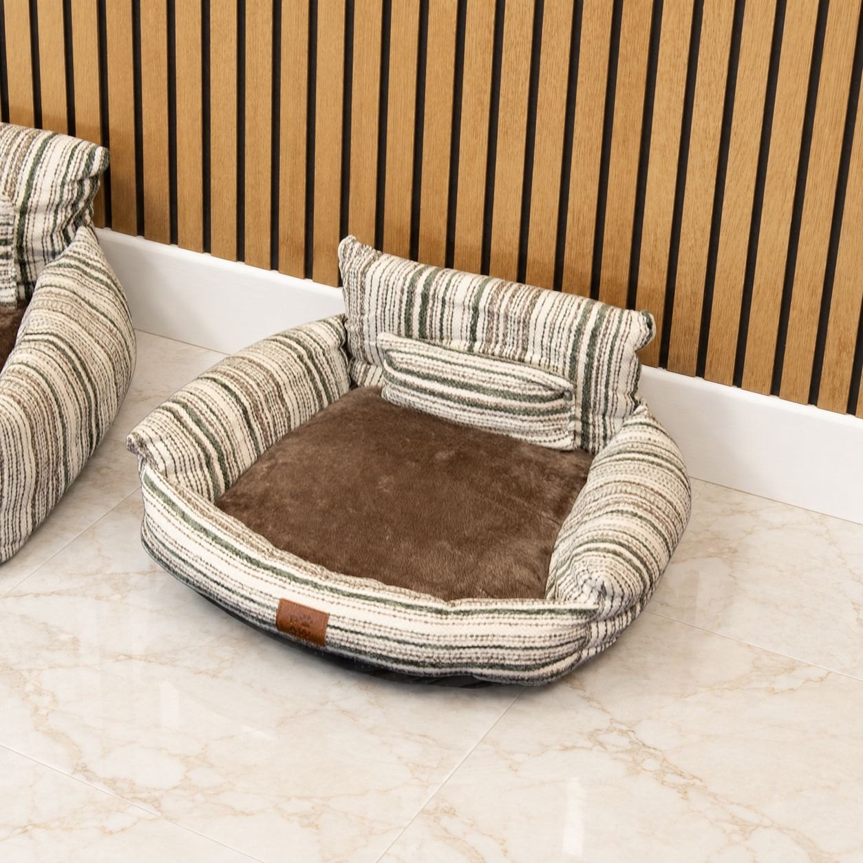 PAW Small Brown Stripe Sofa Pet Bed – 50 x 50 x 26cm10