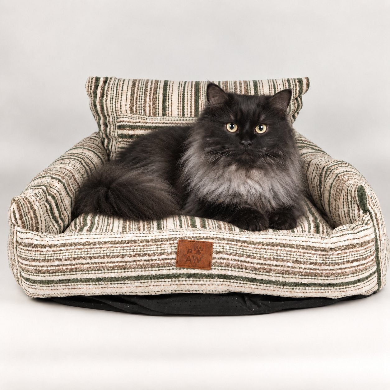 PAW Small Brown Stripe Sofa Pet Bed – 50 x 50 x 26cm3