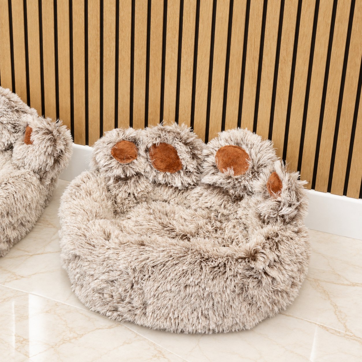 PAW Medium Big Paw Shaggy Plush Pet Bed – 60cm7