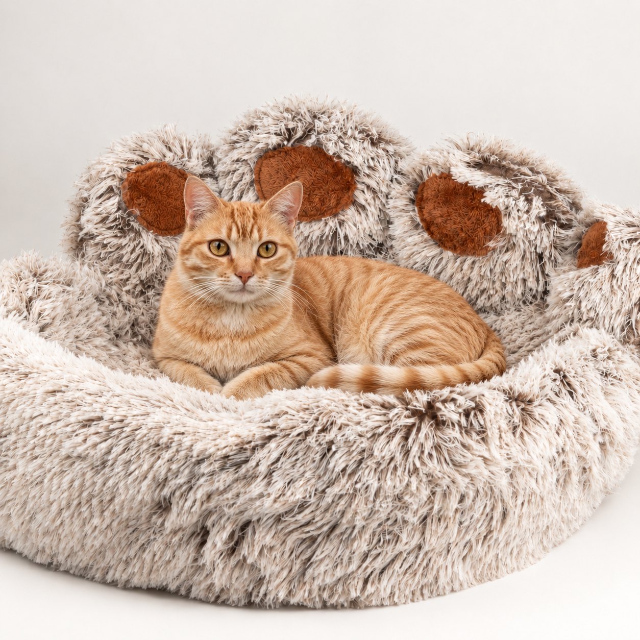 PAW Large Big Paw Shaggy Plush Pet Bed - 70cm2