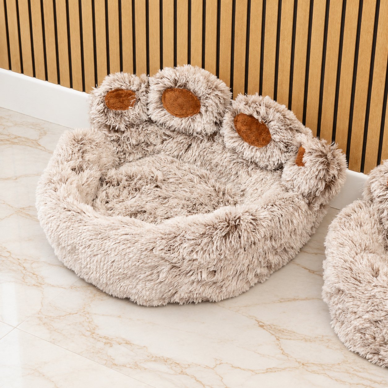 PAW Large Big Paw Shaggy Plush Pet Bed - 70cm8