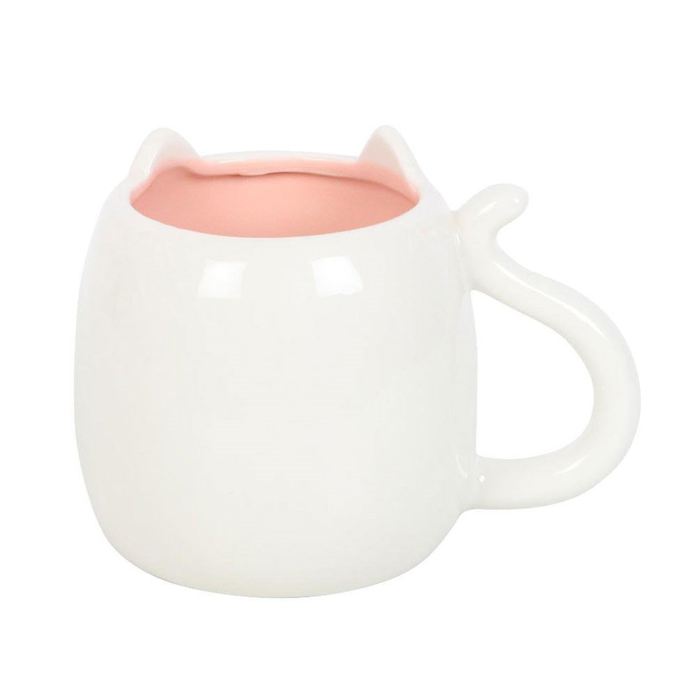 White Cat-Shaped Ceramic Mug (500ml)2