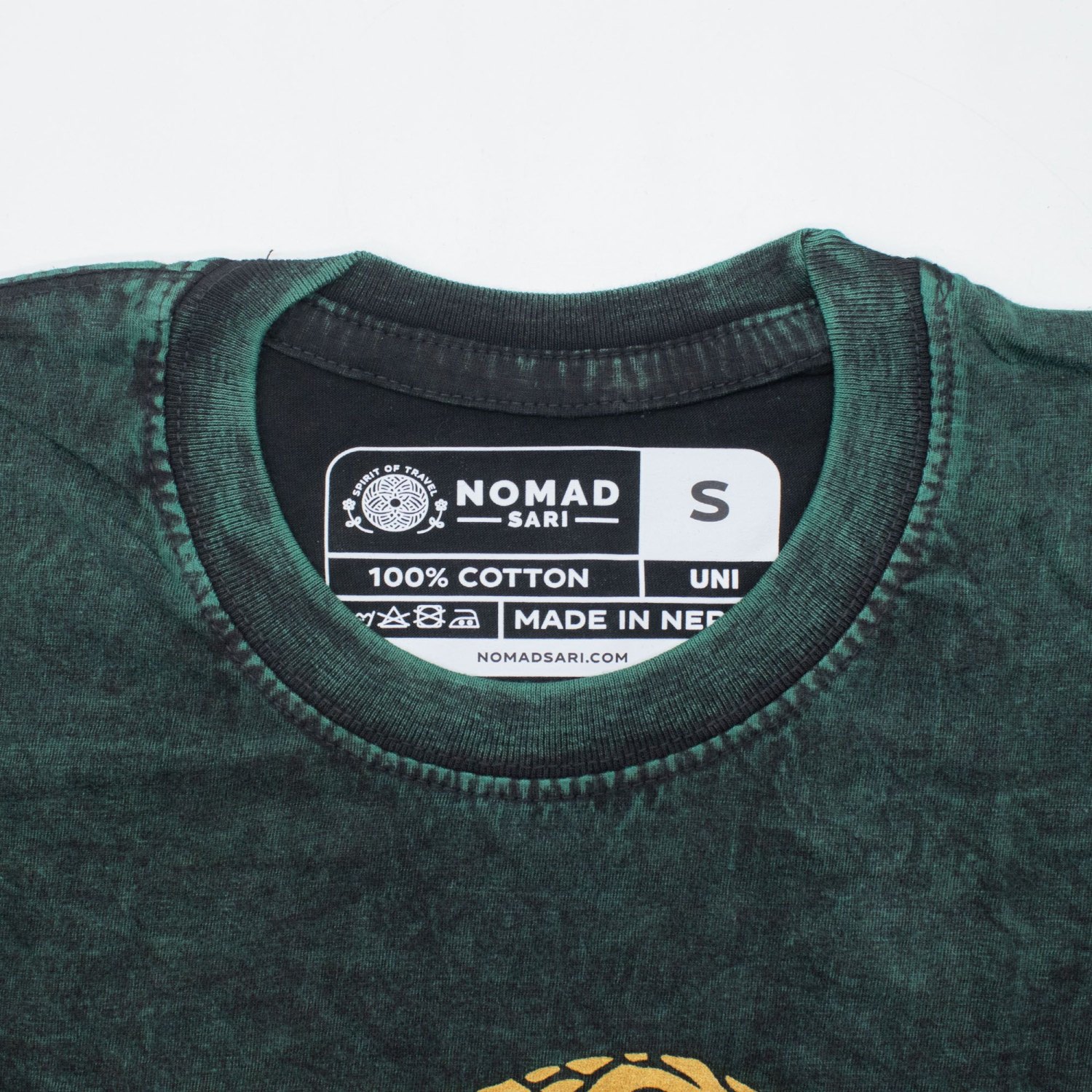 Nomad Sari Tree of Life Stonewashed Cotton T-Shirt – Green – Size S1