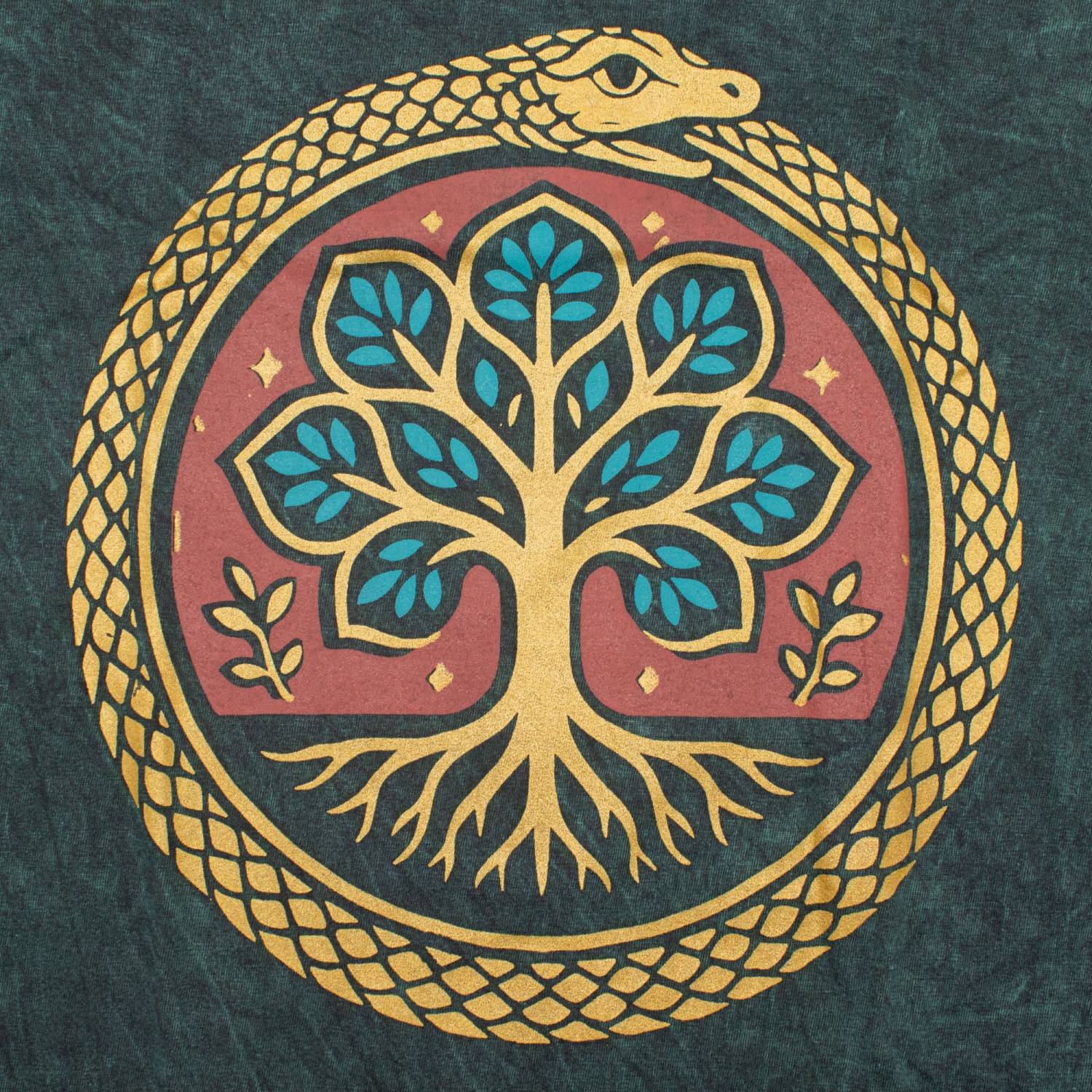 Nomad Sari Tree of Life Stonewashed Cotton T-Shirt – Green – Size S4