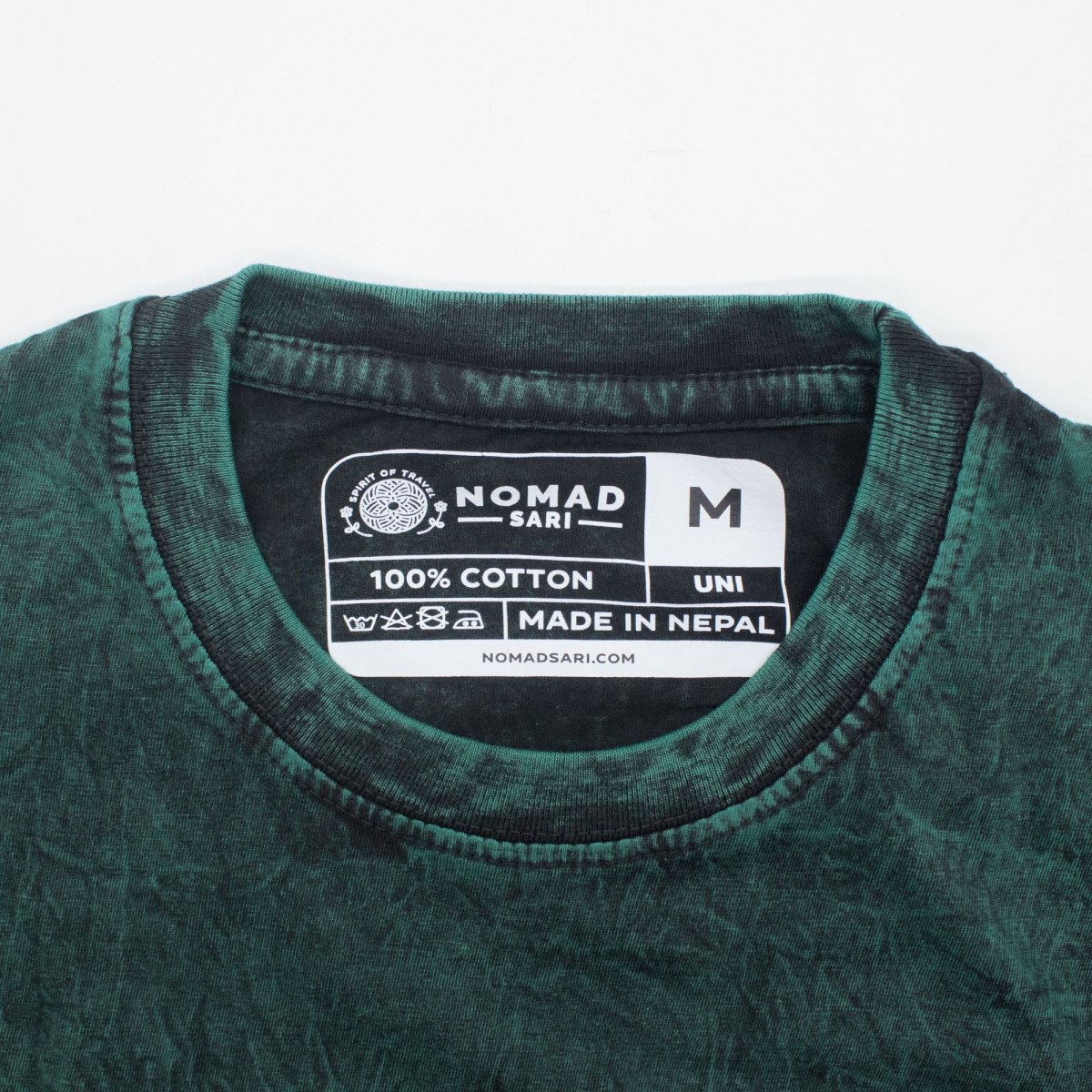 Nomad Sari Tree of Life Stonewashed Cotton T-Shirt – Green – Size M1