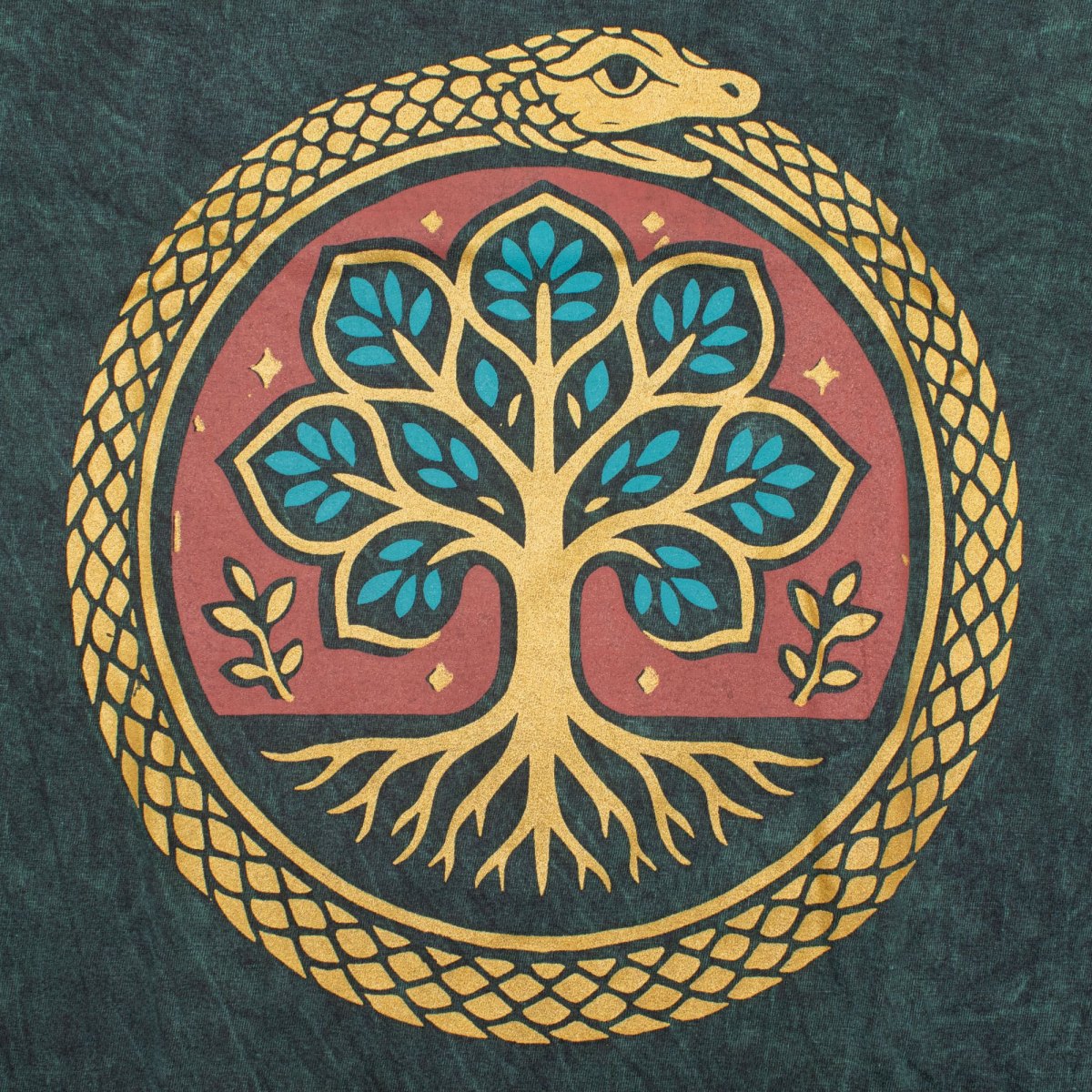 Nomad Sari Tree of Life Stonewashed Cotton T-Shirt – Green – Size M4