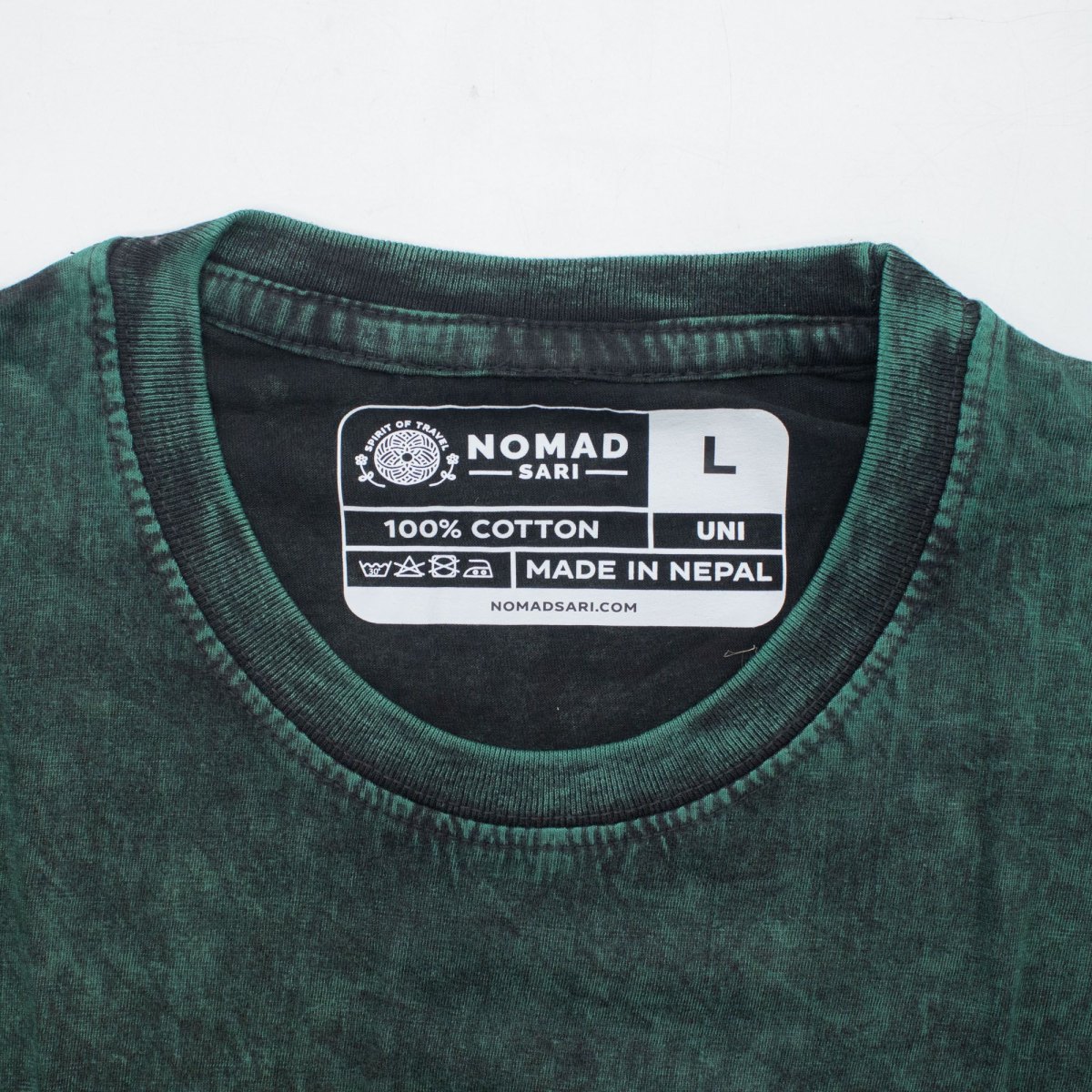 Nomad Sari Tree of Life Stonewashed Cotton T-Shirt – Green – Size L1