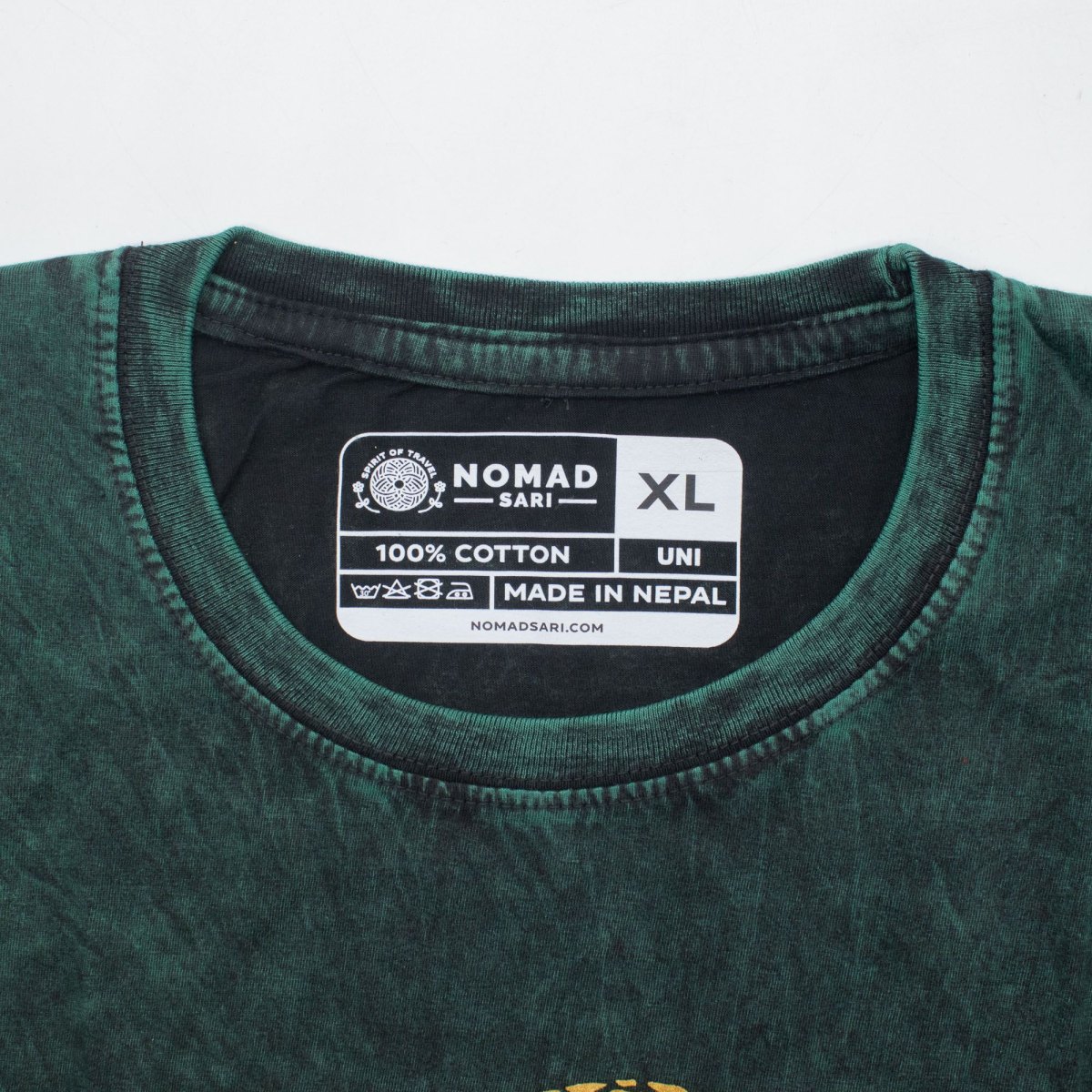Nomad Sari Tree of Life Stonewashed Cotton T-Shirt – Green – Size XL1