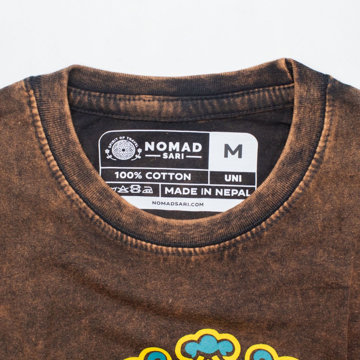 Nomad Sari Sun & Zodiac Stonewashed Cotton T-Shirt – Brown – Size M1