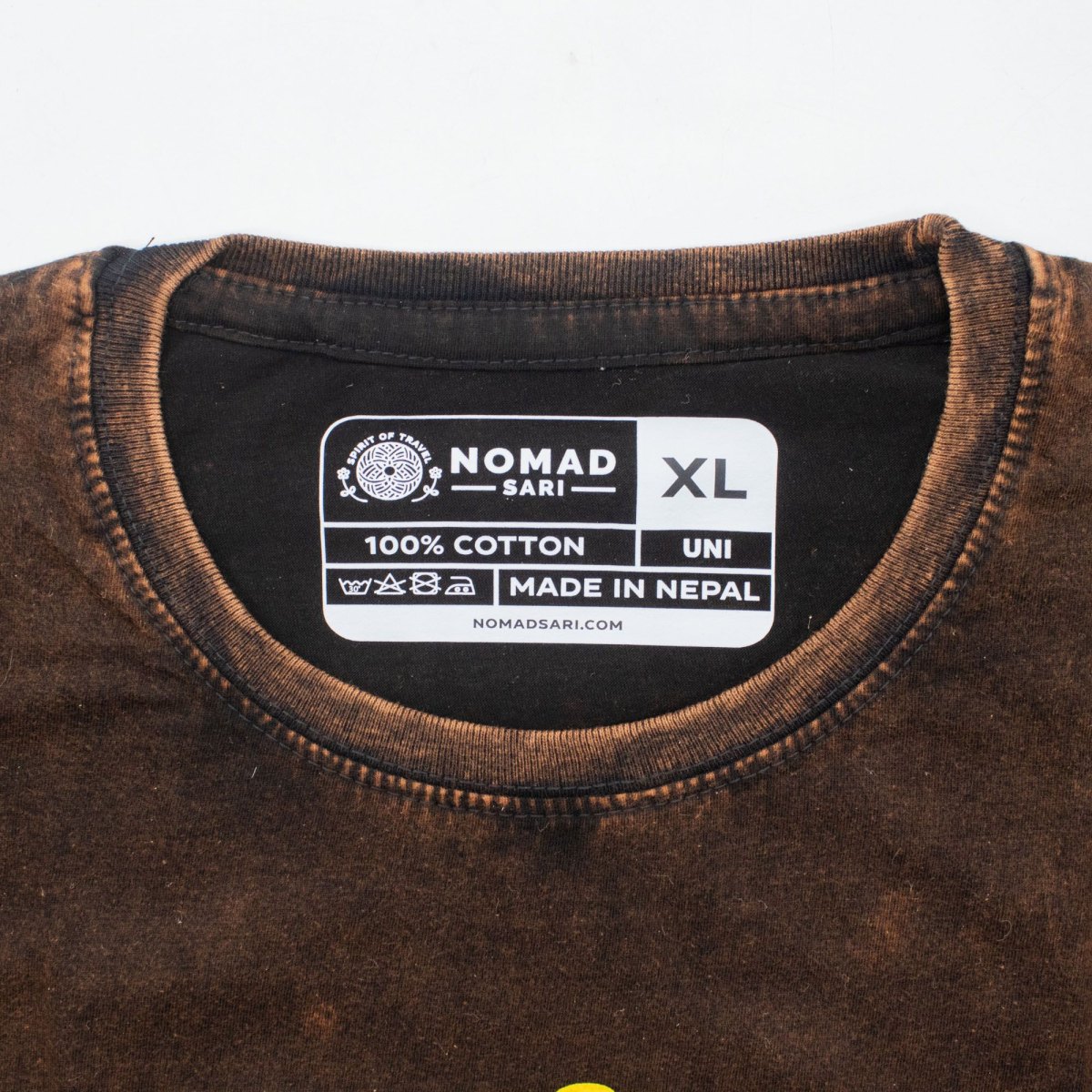 Nomad Sari Sun & Zodiac Stonewashed Cotton T-Shirt – Brown – Size XL1