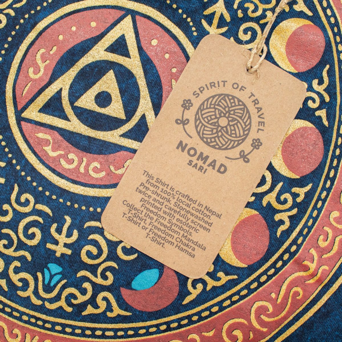 Nomad Sari Stay Wild Moon Child Stonewashed Cotton T-Shirt – Blue – Size L3