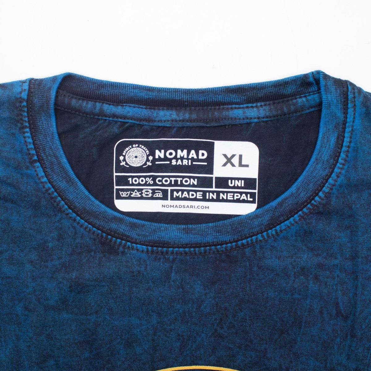 Nomad Sari Stay Wild Moon Child Stonewashed Cotton T-Shirt – Blue – Size XL1