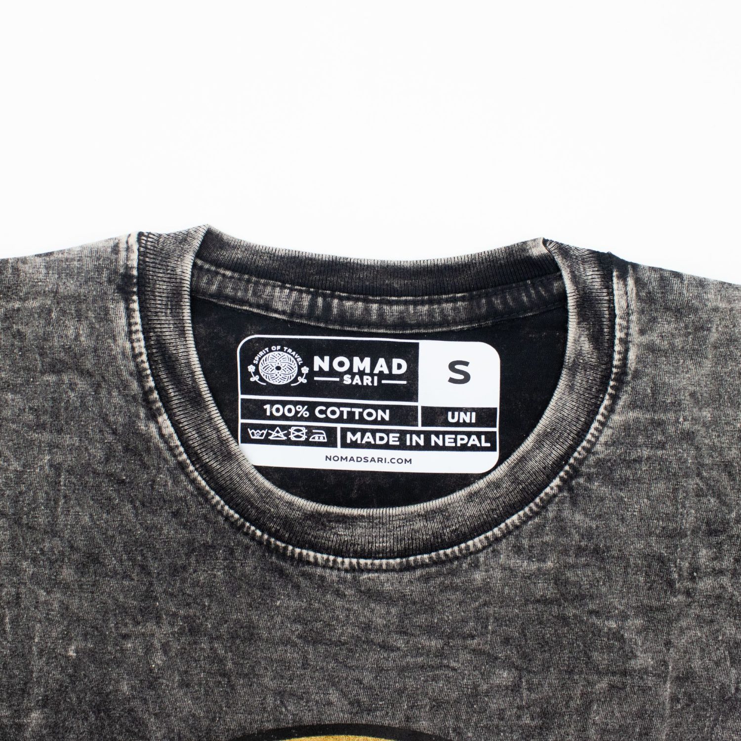 Nomad Sari Rebel Stonewashed Cotton T-Shirt – Charcoal – Size S1