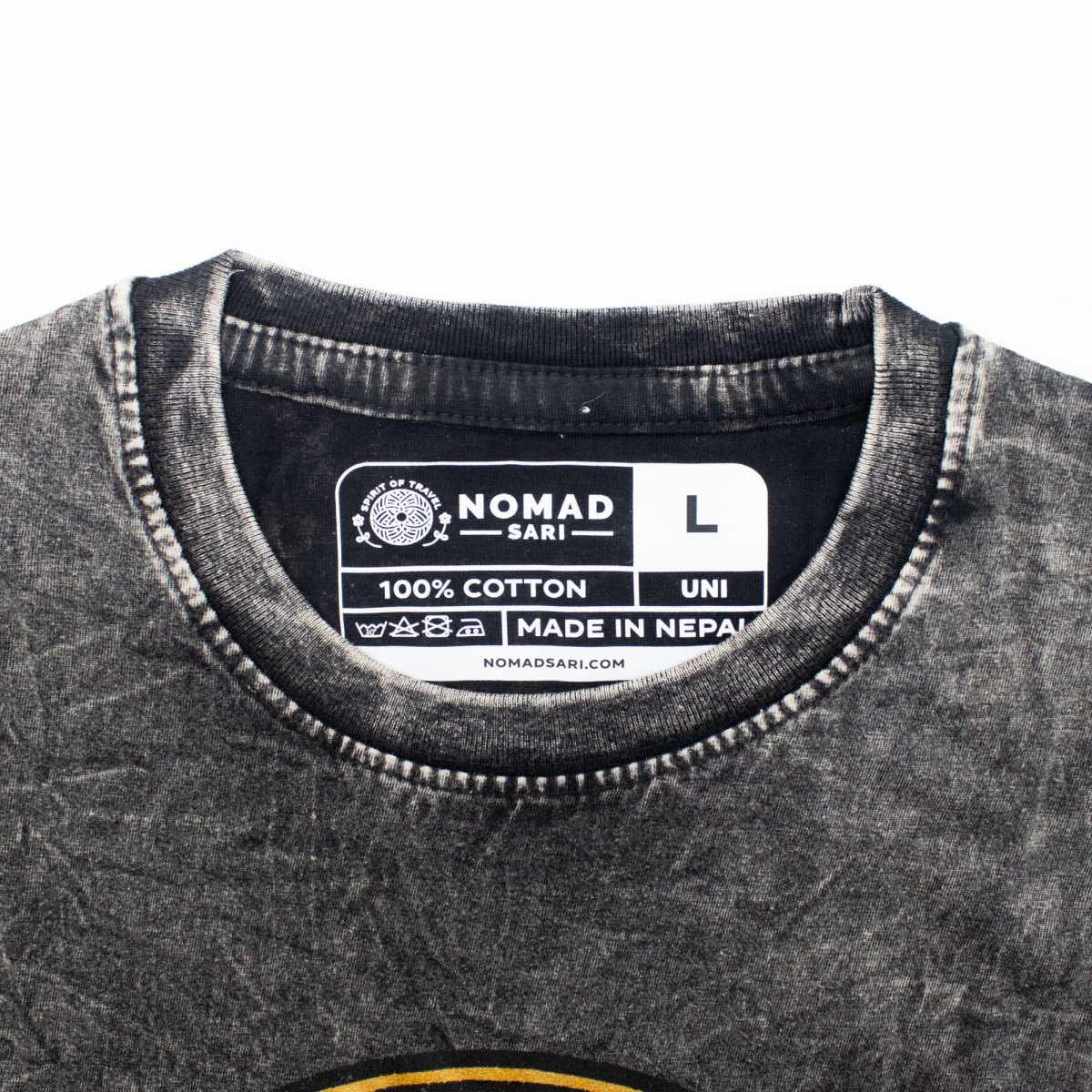 Nomad Sari Rebel Stonewashed Cotton T-Shirt – Charcoal – Size L1