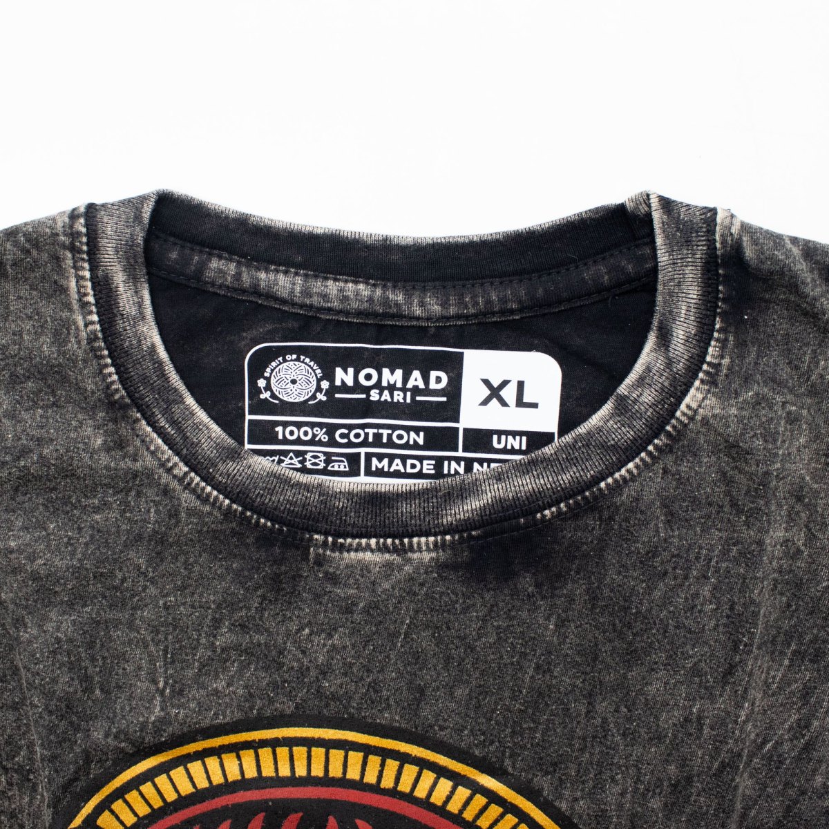 Nomad Sari Rebel Stonewashed Cotton T-Shirt – Charcoal – Size XL1