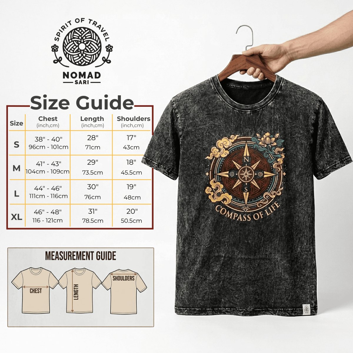 Nomad Sari Rebel Stonewashed Cotton T-Shirt – Charcoal – Size XL5