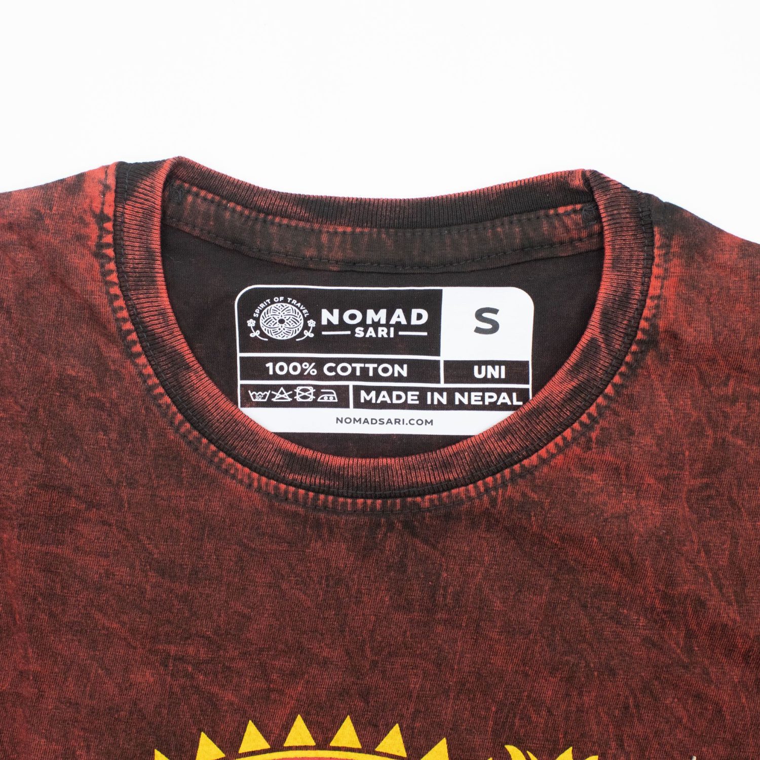Nomad Sari Dragon Mandala Stonewashed Cotton T-Shirt – Maroon – Size S1