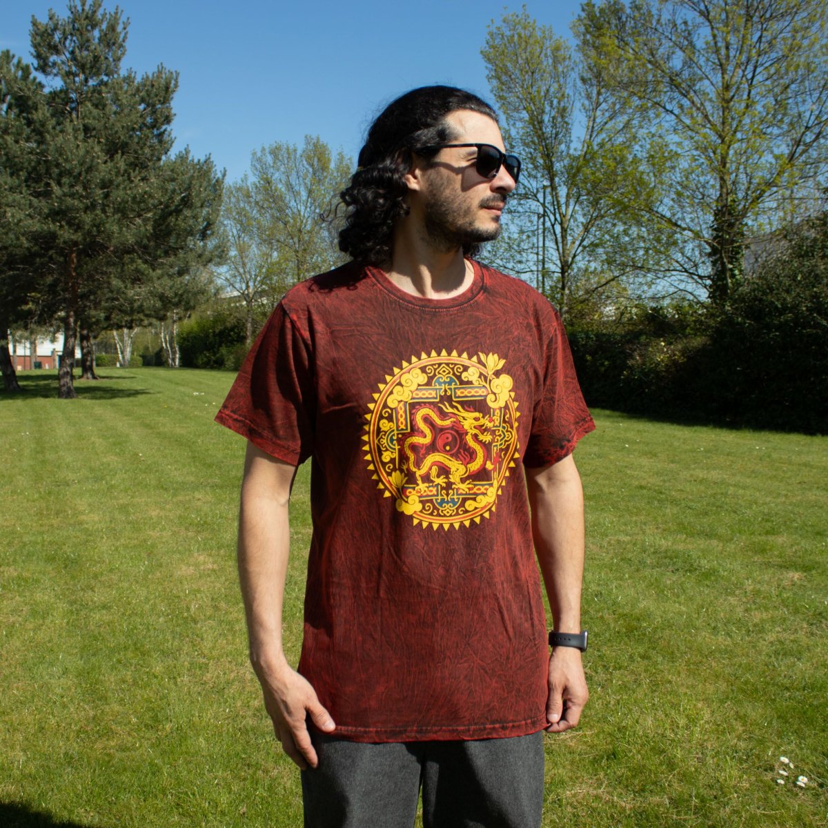 Nomad Sari Dragon Mandala Stonewashed Cotton T-Shirt – Maroon – Size M6