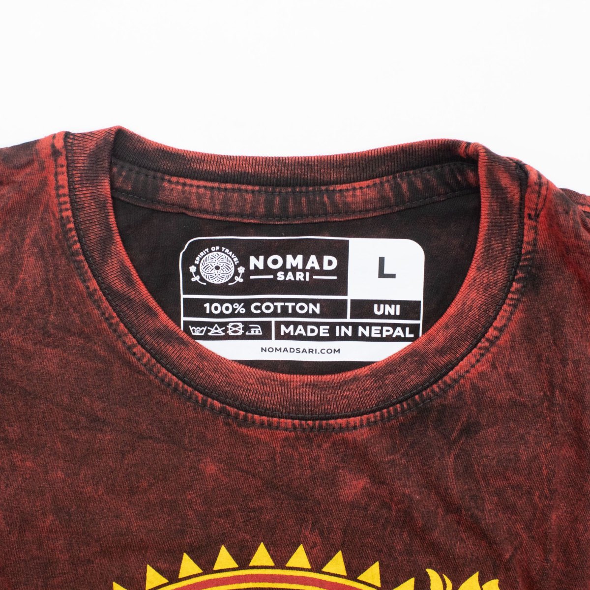 Nomad Sari Dragon Mandala Stonewashed Cotton T-Shirt – Maroon – Size L1