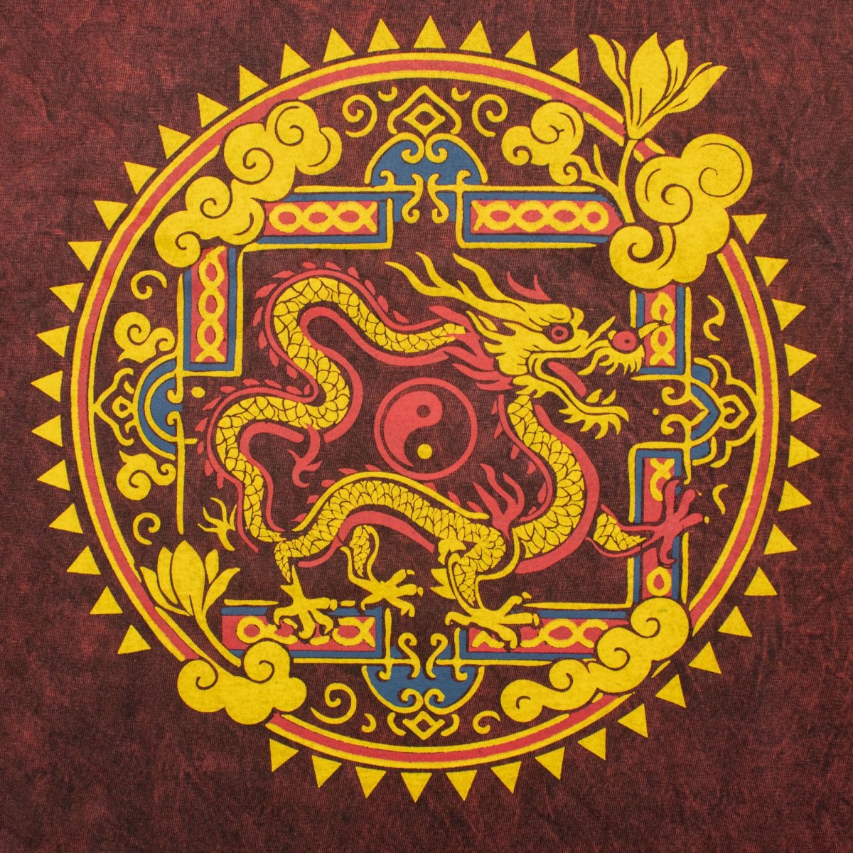 Nomad Sari Dragon Mandala Stonewashed Cotton T-Shirt – Maroon – Size L4