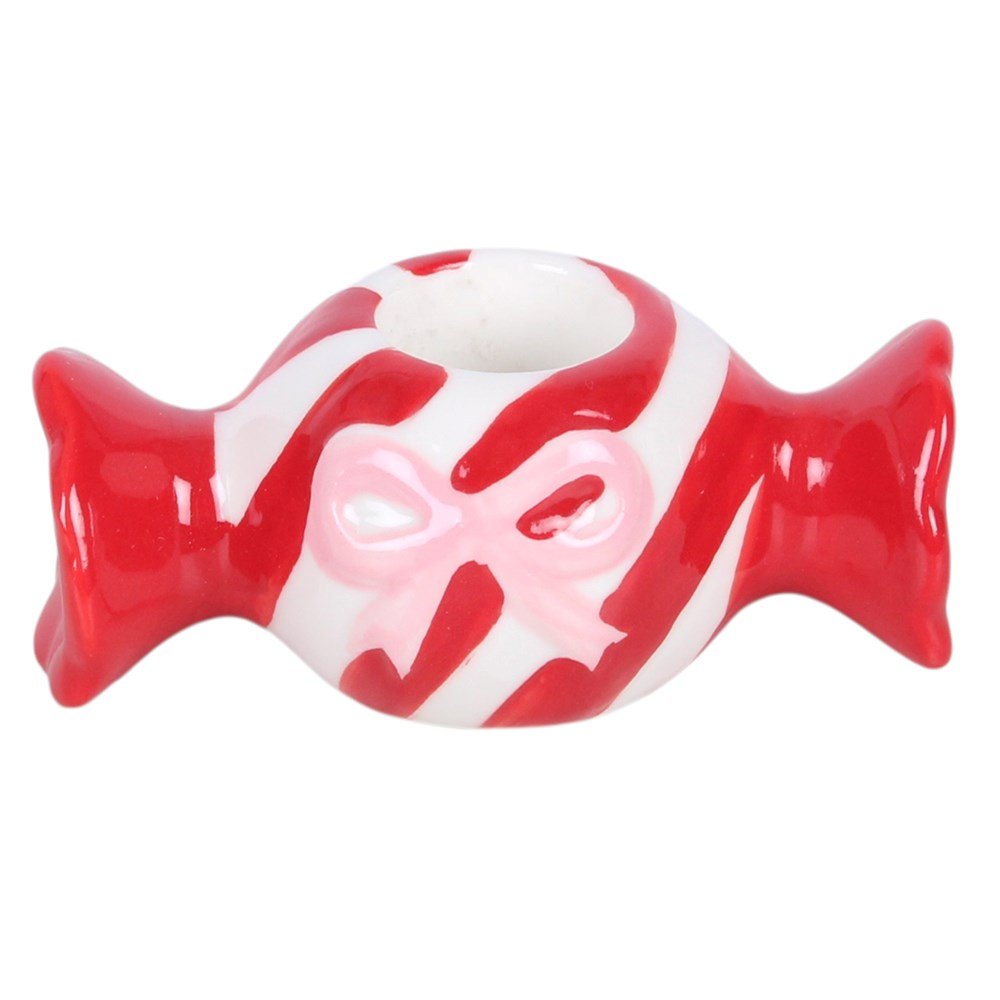 Christmas Candy Ceramic Taper Candle Holder3