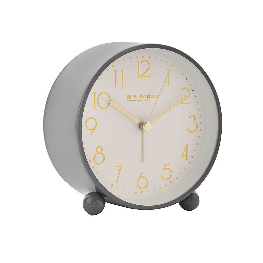 Hometime Grey Metal Alarm Clock with Light & Snooze1