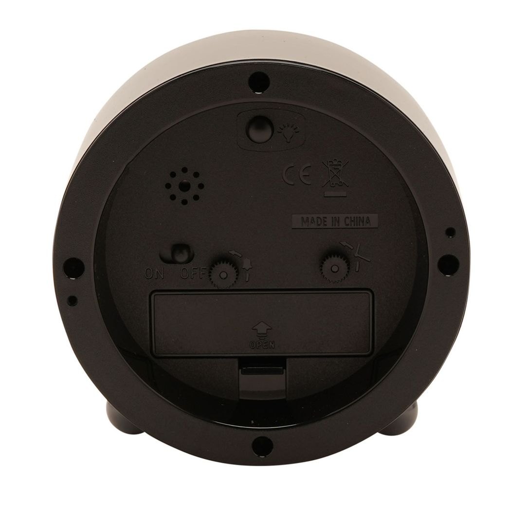 Hometime Grey Metal Alarm Clock with Light & Snooze3