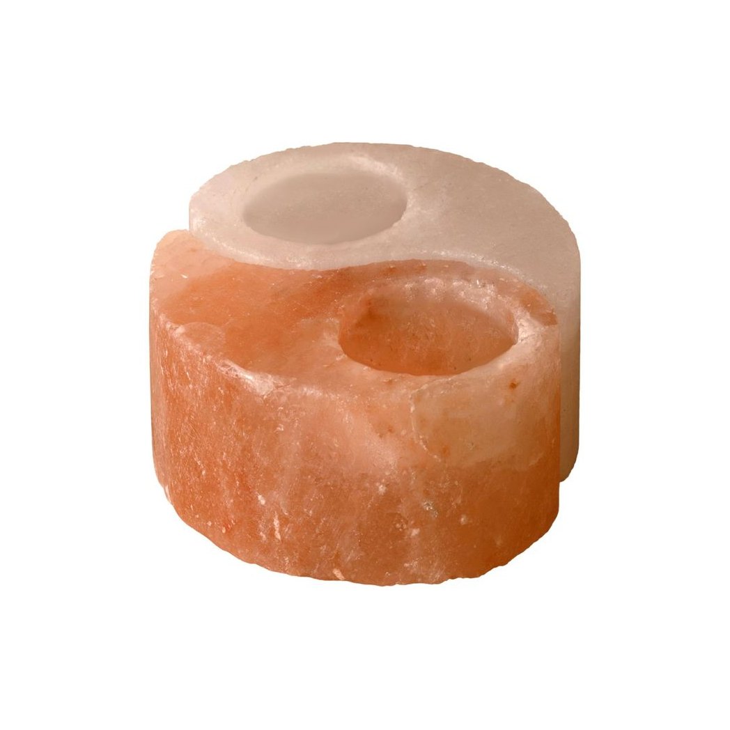 Hestia Yin & Yang Himalayan Rock Salt Double Tealight Holder