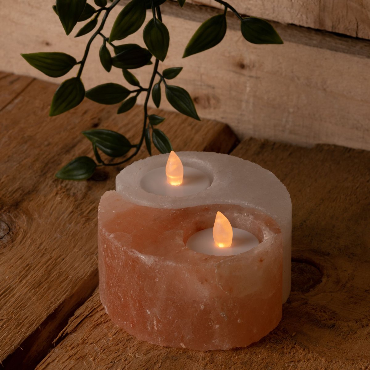 Hestia Yin & Yang Himalayan Rock Salt Double Tealight Holder1