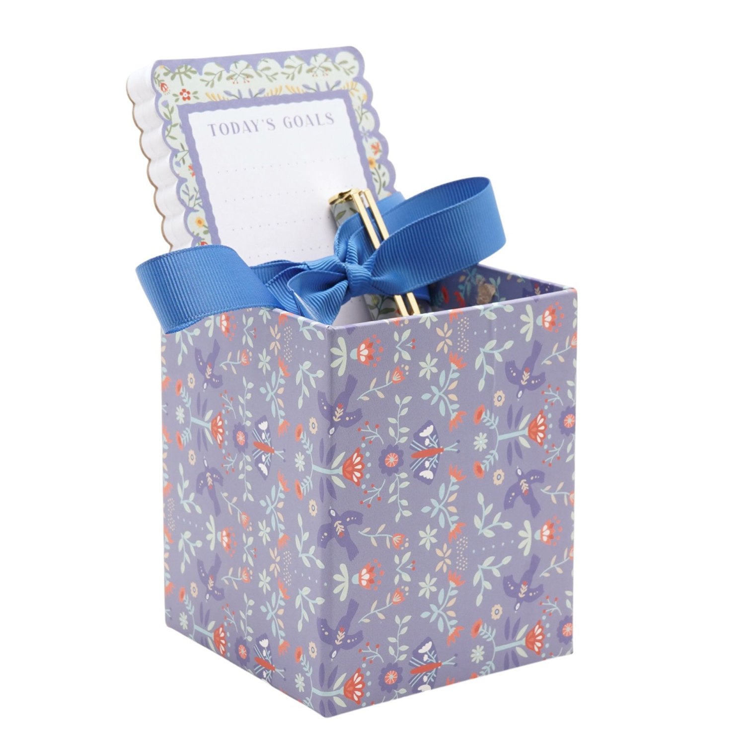 Sophia Lane Floral Pen Pot, Pen & Notebook Gift Set