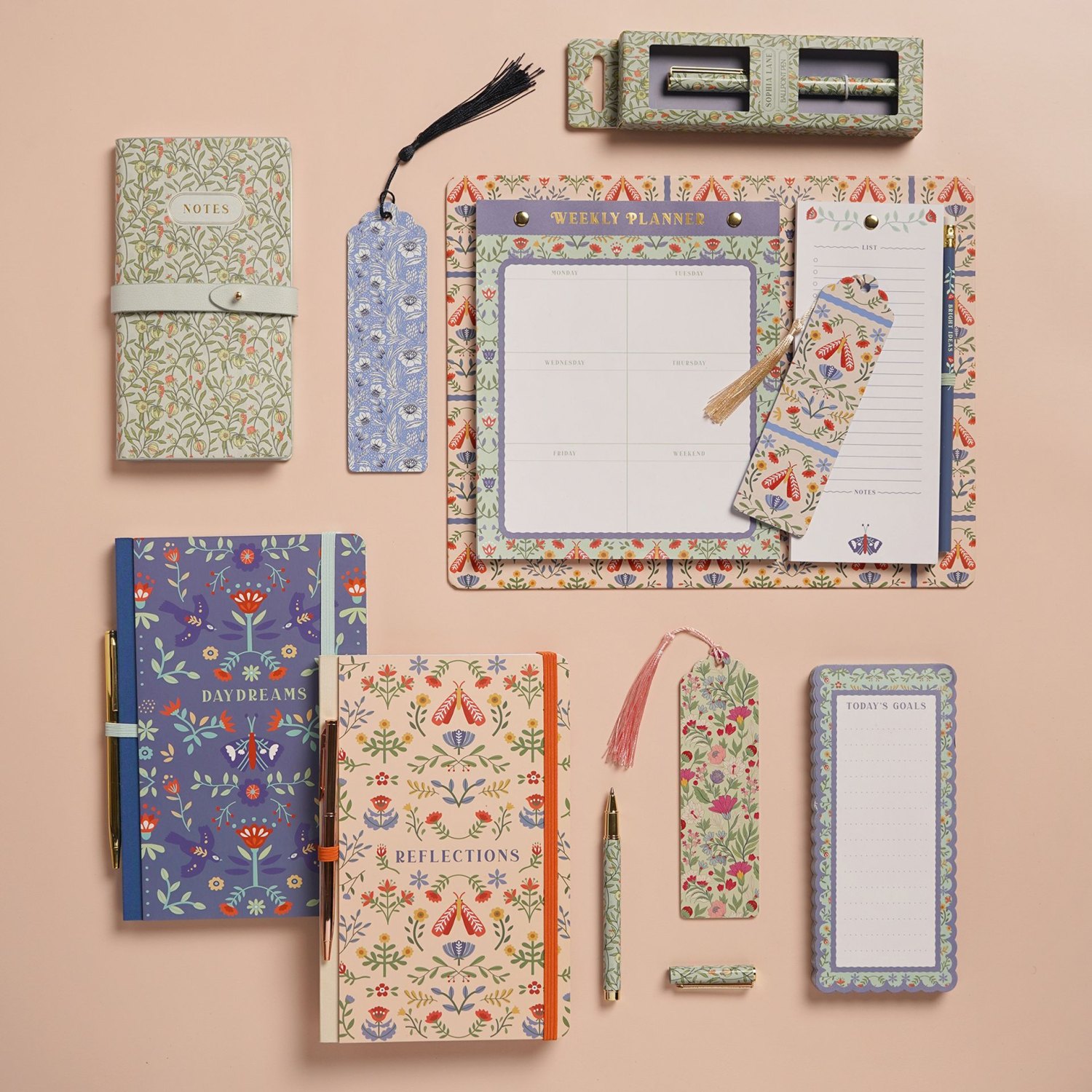 Sophia Lane Floral Pen Pot, Pen & Notebook Gift Set5