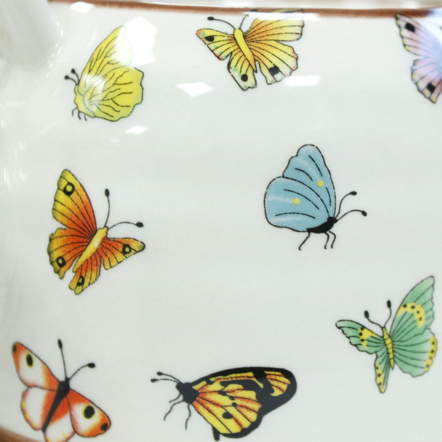 Butterfly Ceramic Herbal Teapot Set with Infuser & 6 Cups8