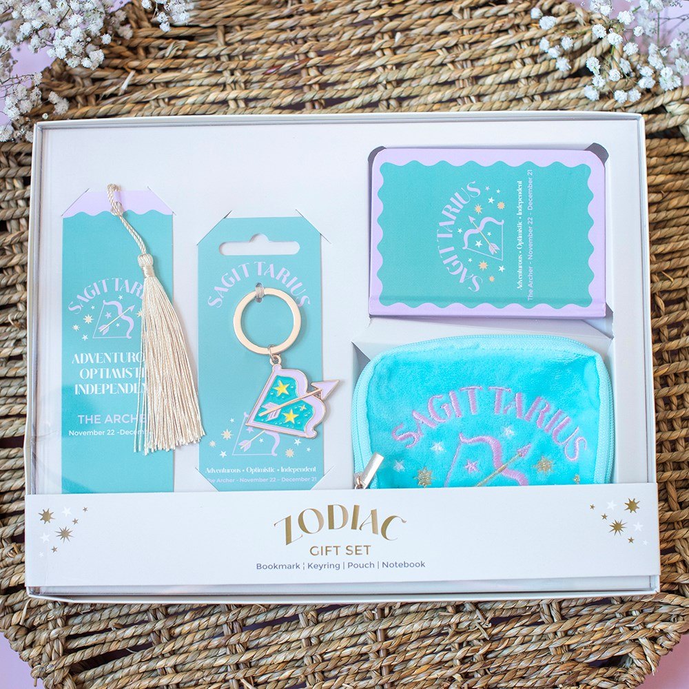 Zodiac Zest Sagittarius Gift Set – Bookmark, Keyring, Notebook & Pouch4
