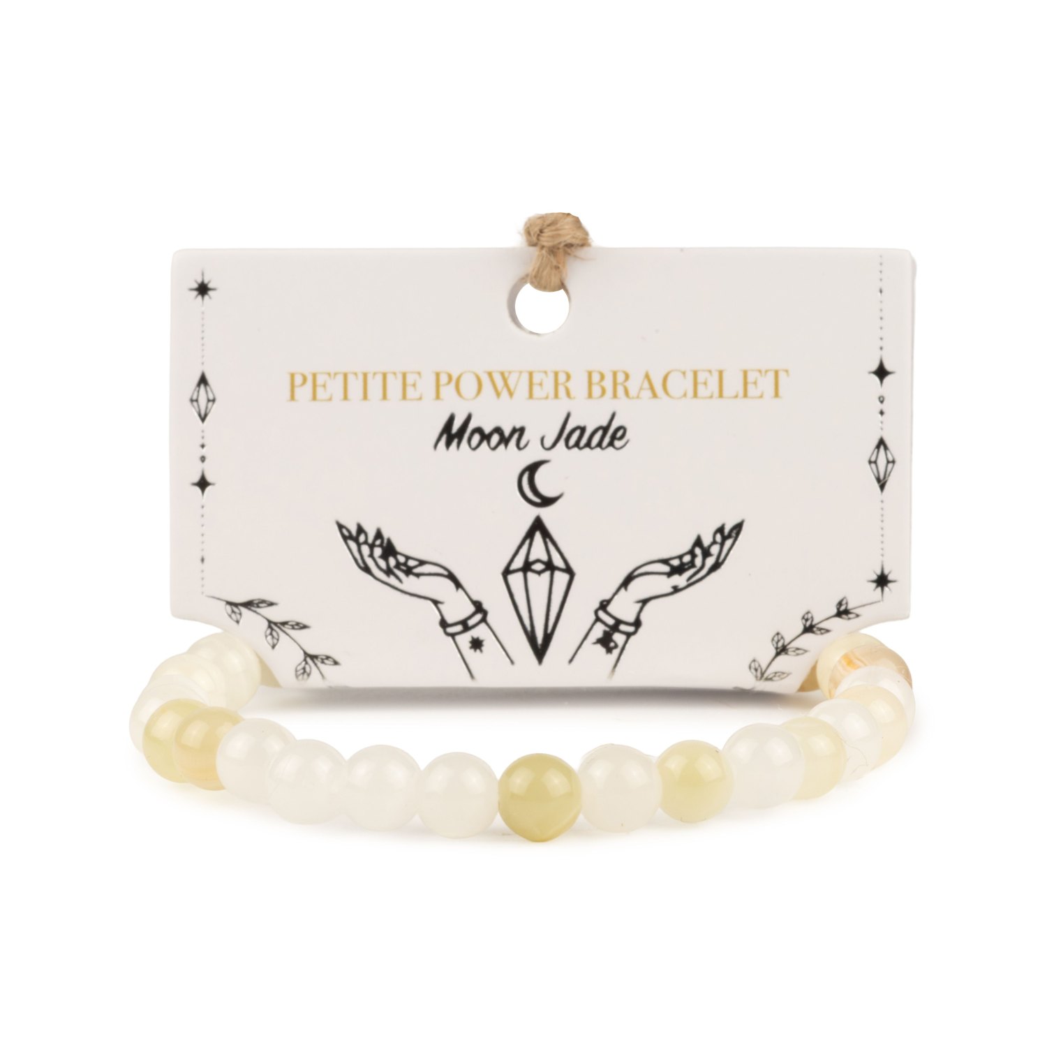 Petite Power Bracelet – Moon Jade – 17cm x 6mm