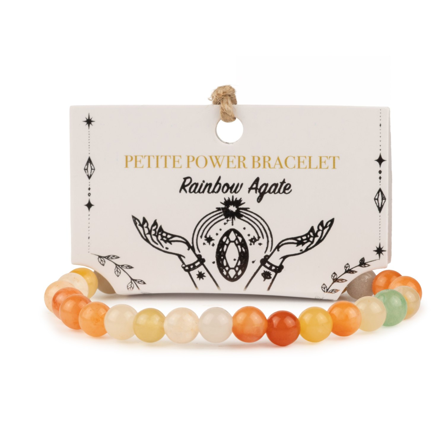 Petite Power Bracelet – Rainbow Agate – 17cm x 6mm