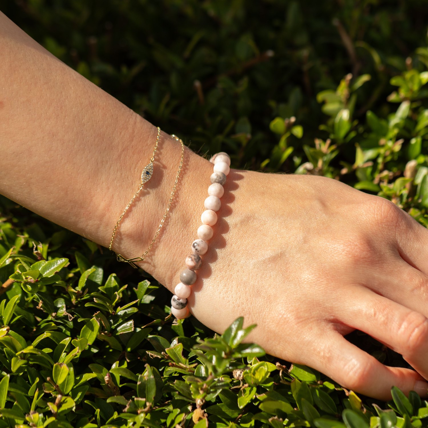 Petite Power Bracelet – Pink Jasper – 17cm x 6mm3