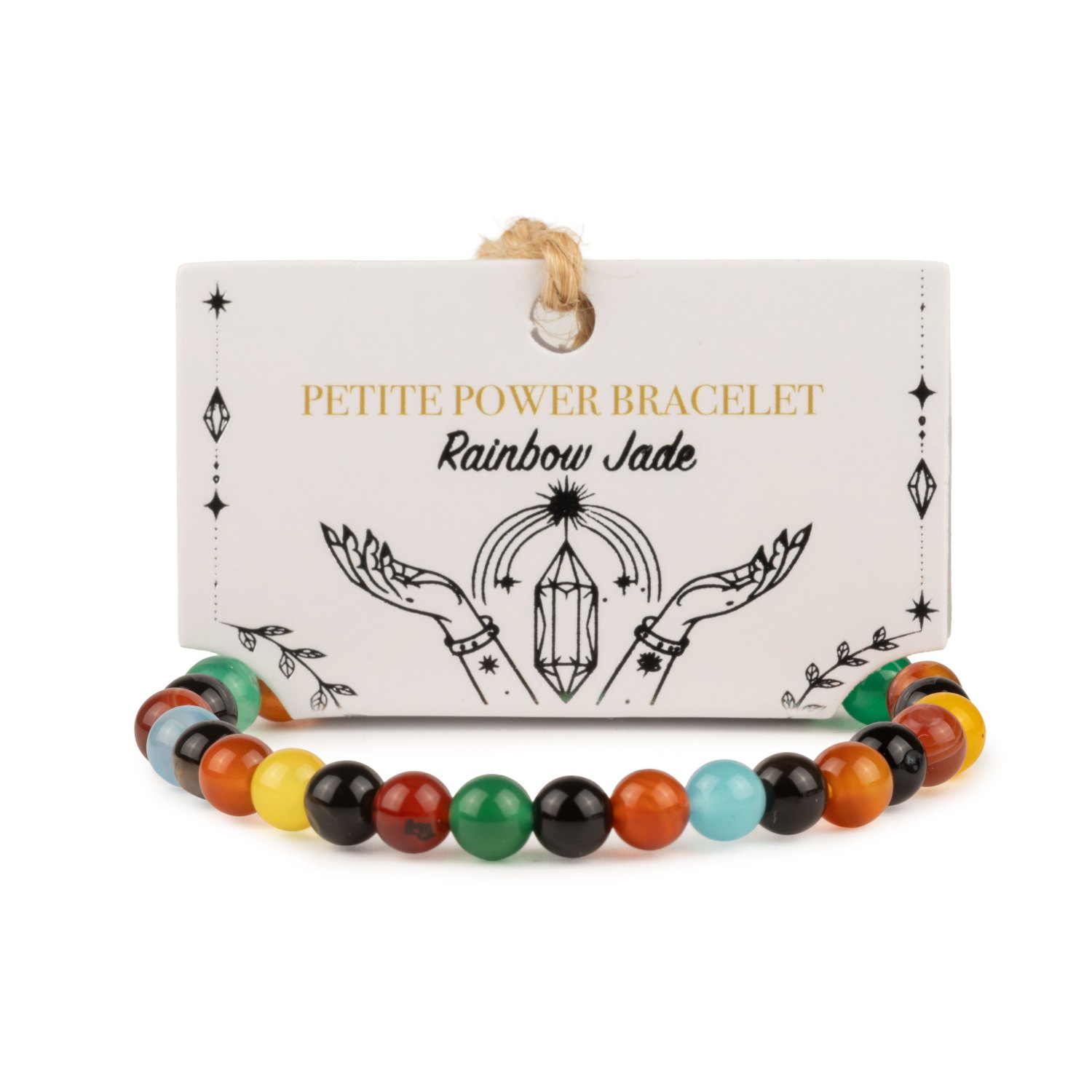 Petite Power Bracelet – Rainbow Jade – 17cm x 6mm