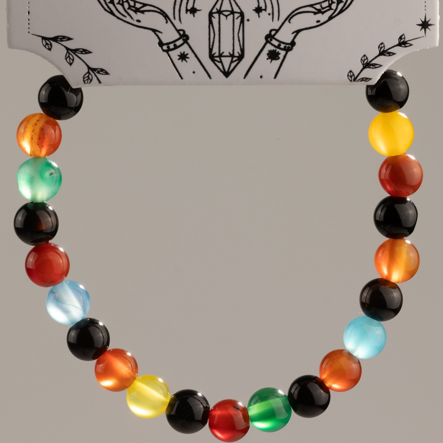 Petite Power Bracelet – Rainbow Jade – 17cm x 6mm2