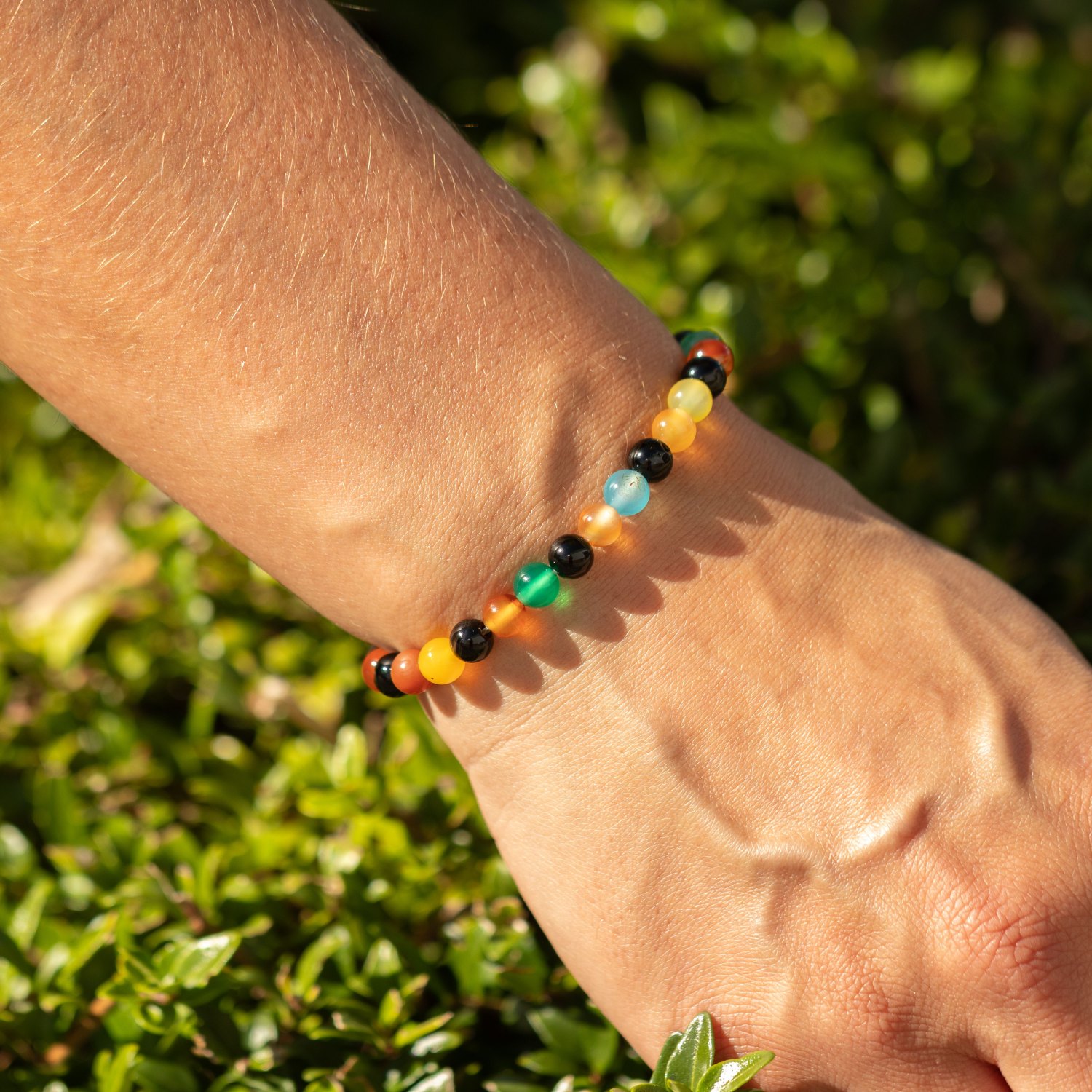 Petite Power Bracelet – Rainbow Jade – 17cm x 6mm3