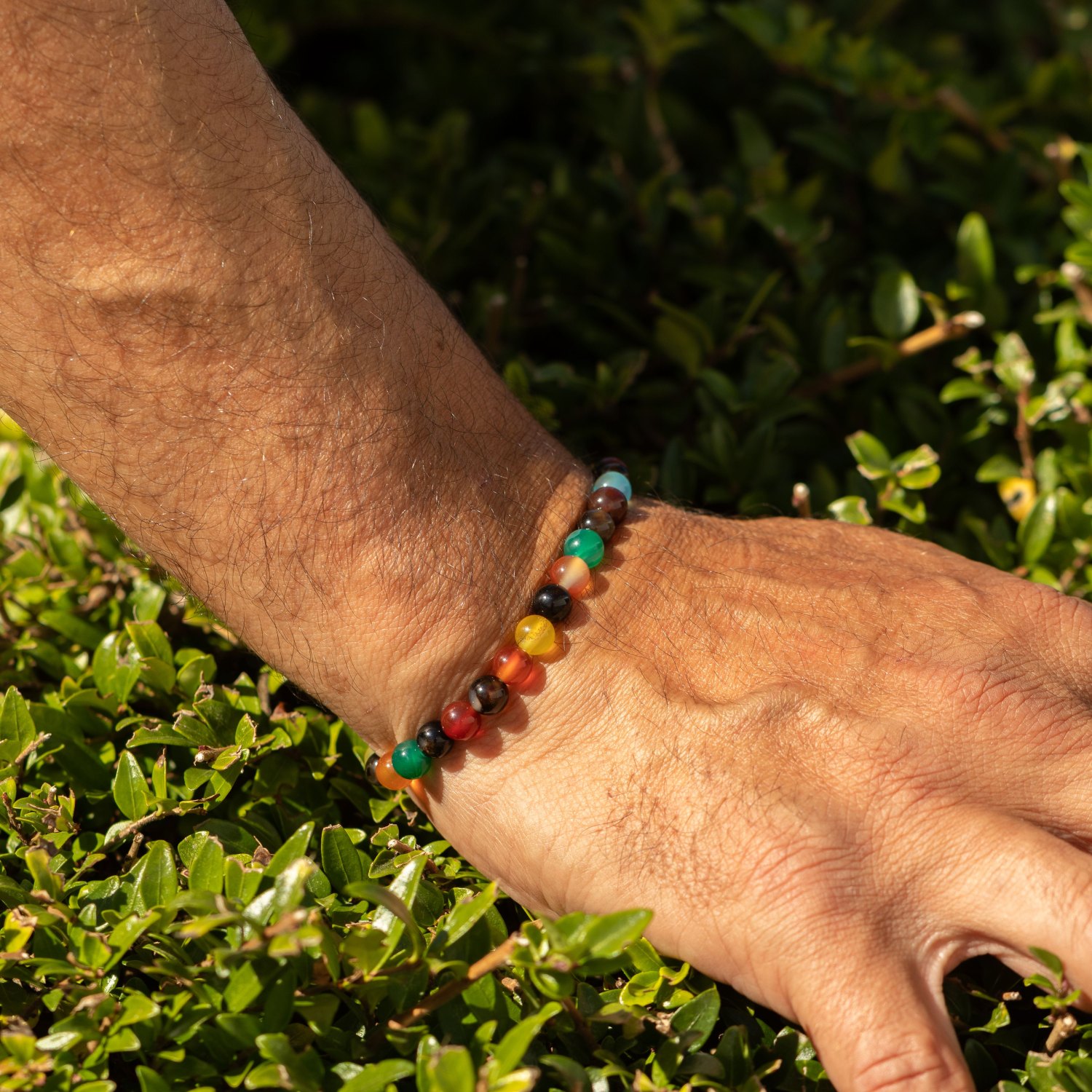 Petite Power Bracelet – Rainbow Jade – 17cm x 6mm4